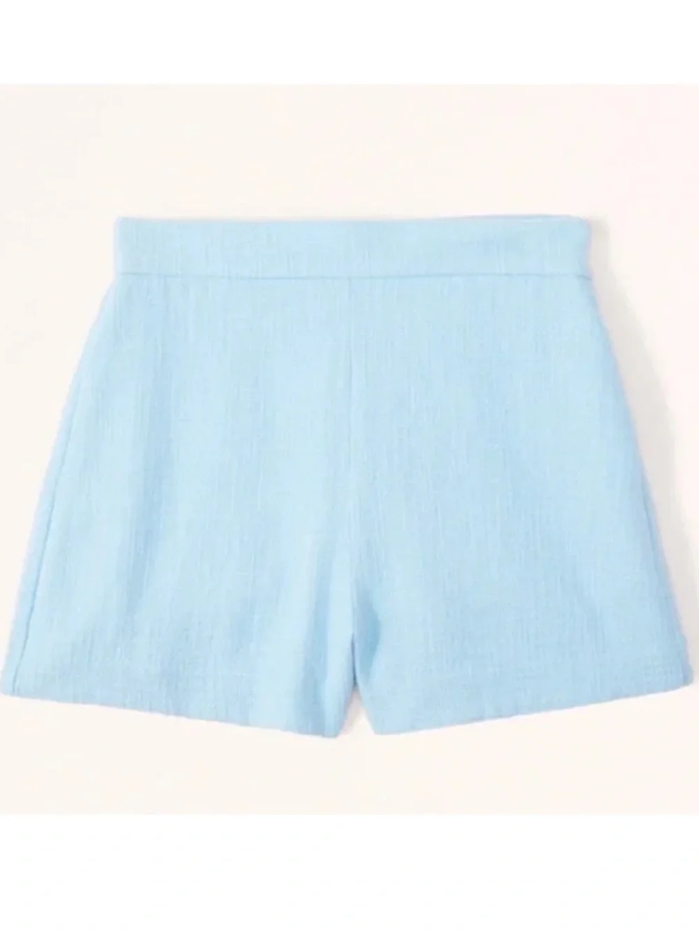 Abercrombie & Fitch Light Blue Tweed High Rise Shorts Size L NWT!